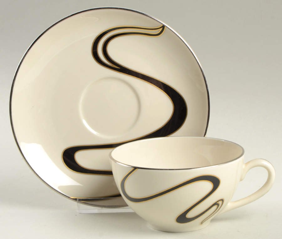 Mirage Flat Cup & Saucer Set by Pickard-1