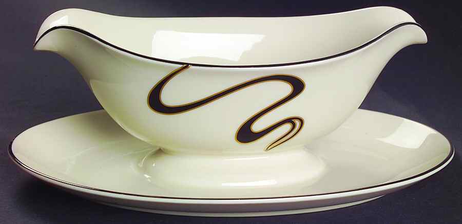 Mirage Gravy Boat with Attached Underplate by Pickard-1