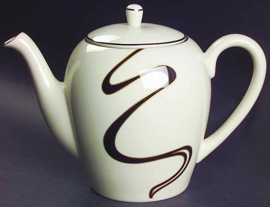 Mirage Tea/Coffee Pot & Lid by Pickard-1