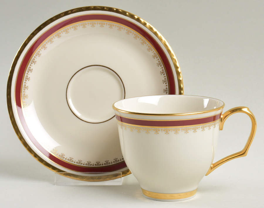 Monticello Flat Cup & Saucer Set by Pickard-1