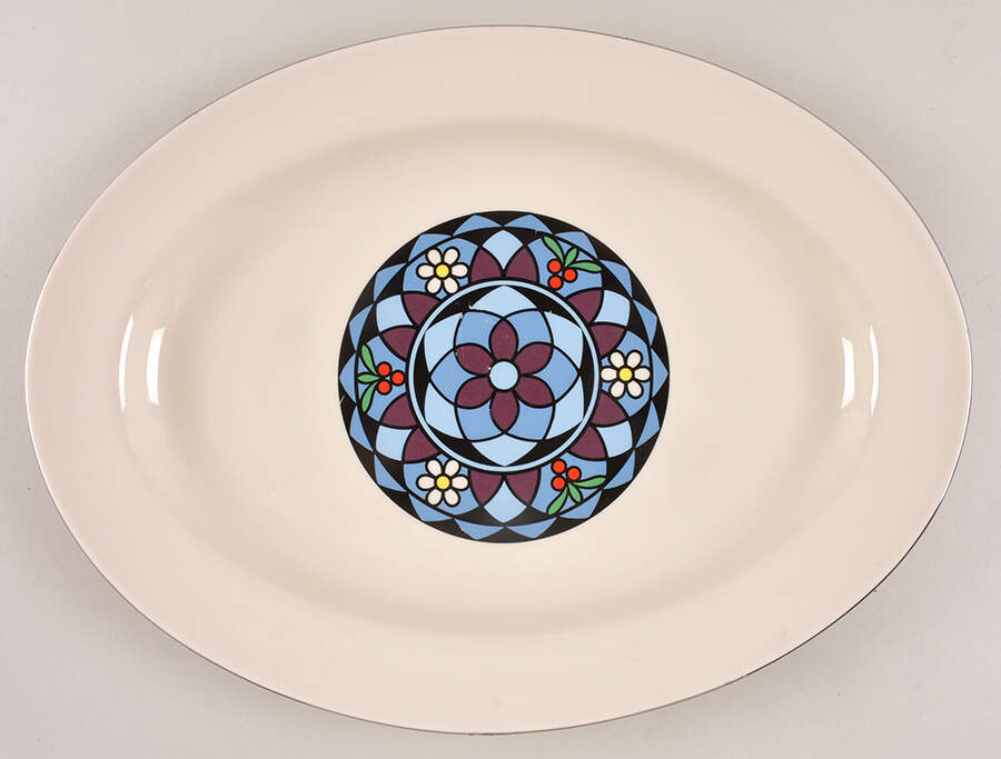 Mosaic 14" Oval Serving Platter by Pickard-1