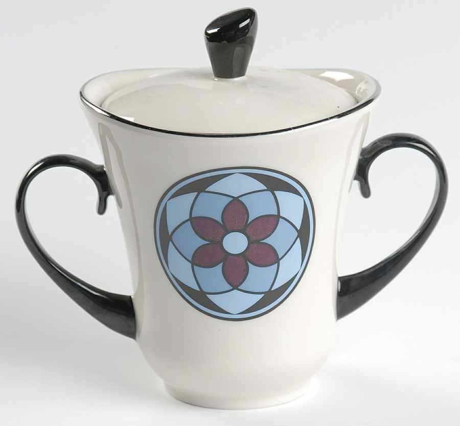 Mosaic Sugar Bowl & Lid by Pickard-1