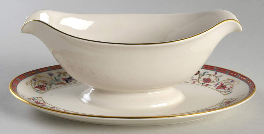 Natasha Gravy Boat with Attached Underplate by Pickard-1