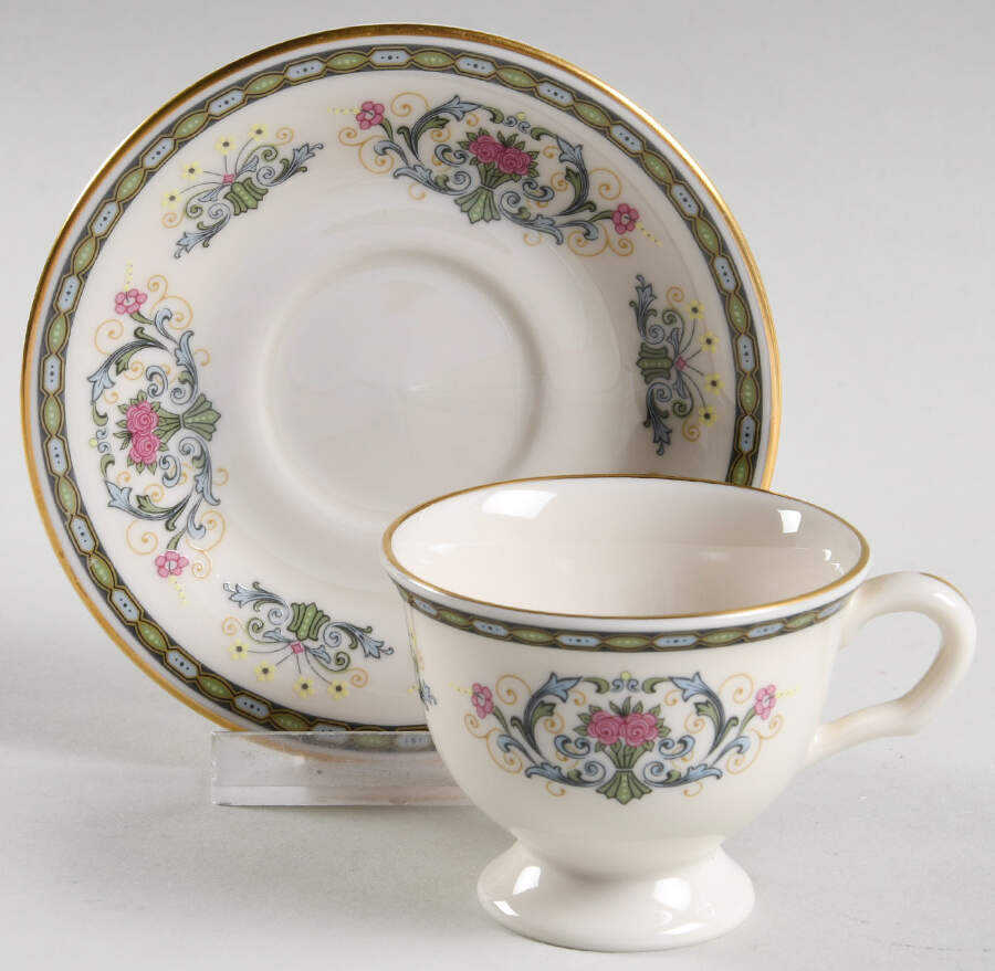 Navarre Footed Demitasse Cup & Saucer Set by Pickard-1