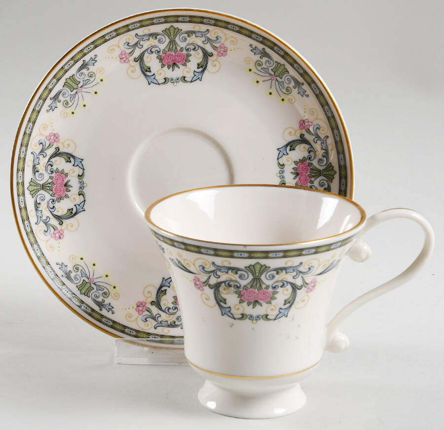 Navarre Footed Cup & Saucer Set by Pickard-1