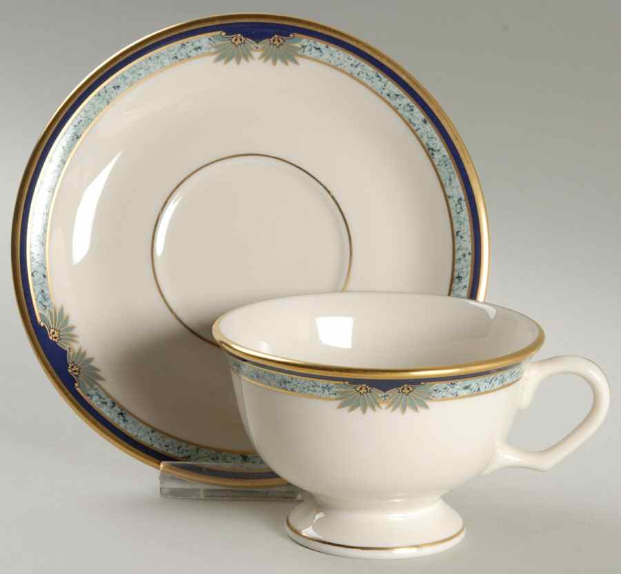 Neptune Footed Cup & Saucer Set by Pickard-1