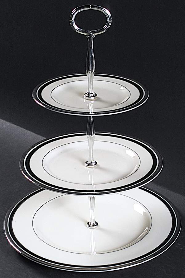 Nocturne 13 7/8"-14 1/4" 3-Tiered Serving Tray(DP,SP,BB) HC by Pickard-1