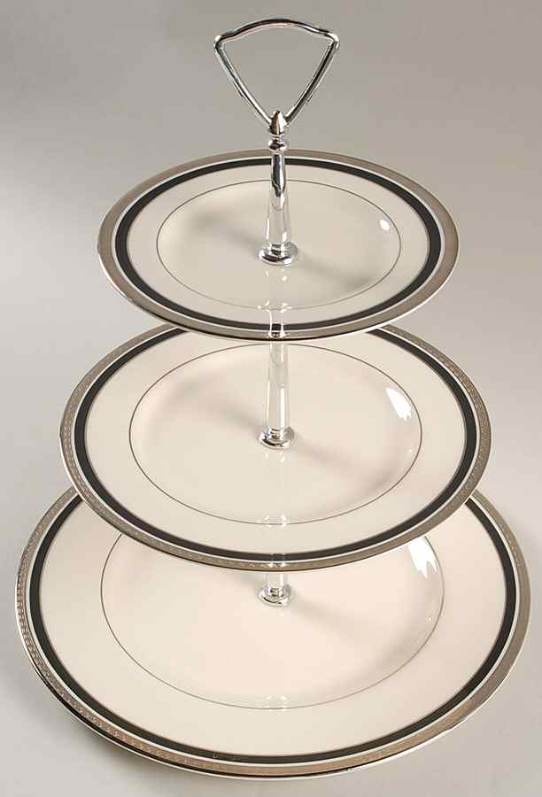 Nocturne 3-Tiered Serving Tray (DP, SP, BB) by Pickard-1