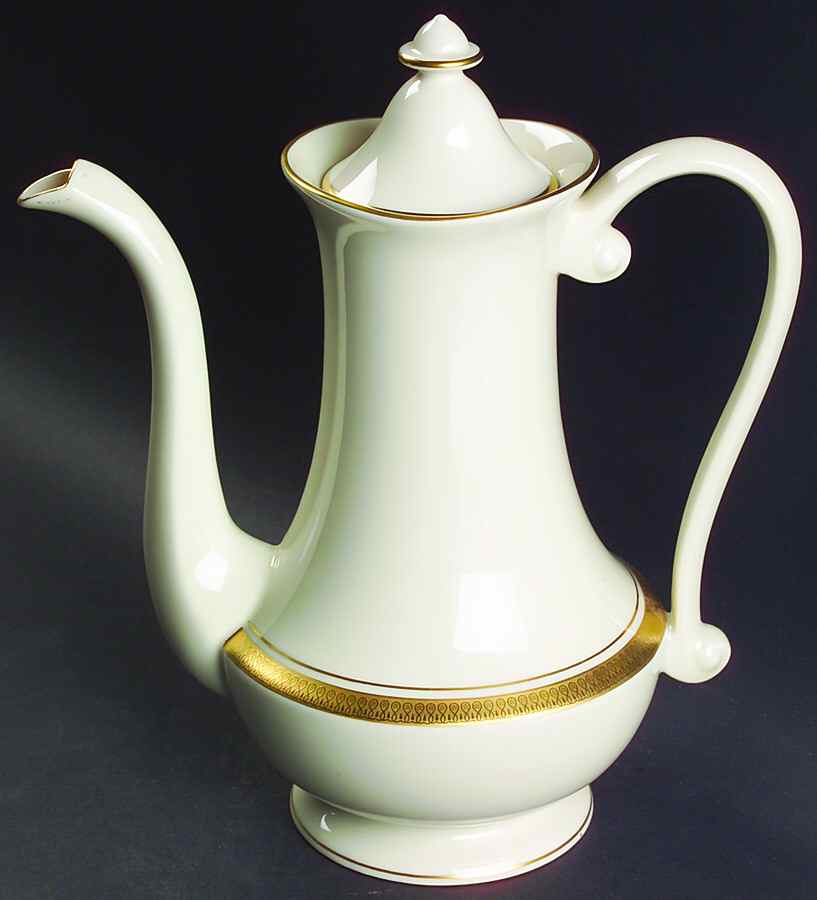 Palace (Ivory Background) Tea/Coffee Pot & Lid by Pickard-1