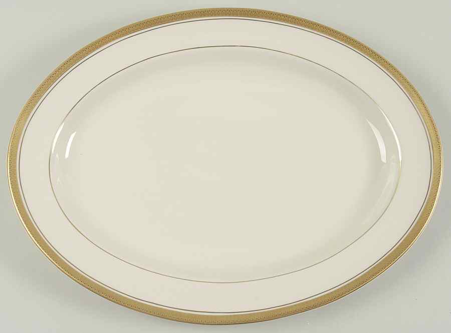 Palace (Ivory Background) 14" Oval Serving Platter by Pickard-1