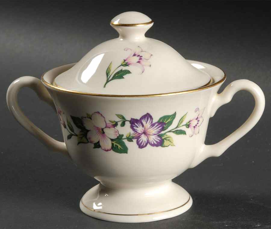 Pamela Sugar Bowl & Lid by Pickard-1