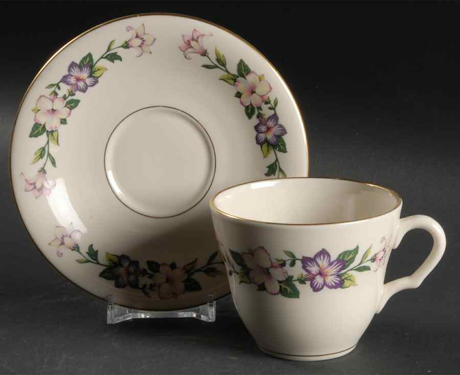 Pamela Flat Cup & Saucer Set by Pickard-1