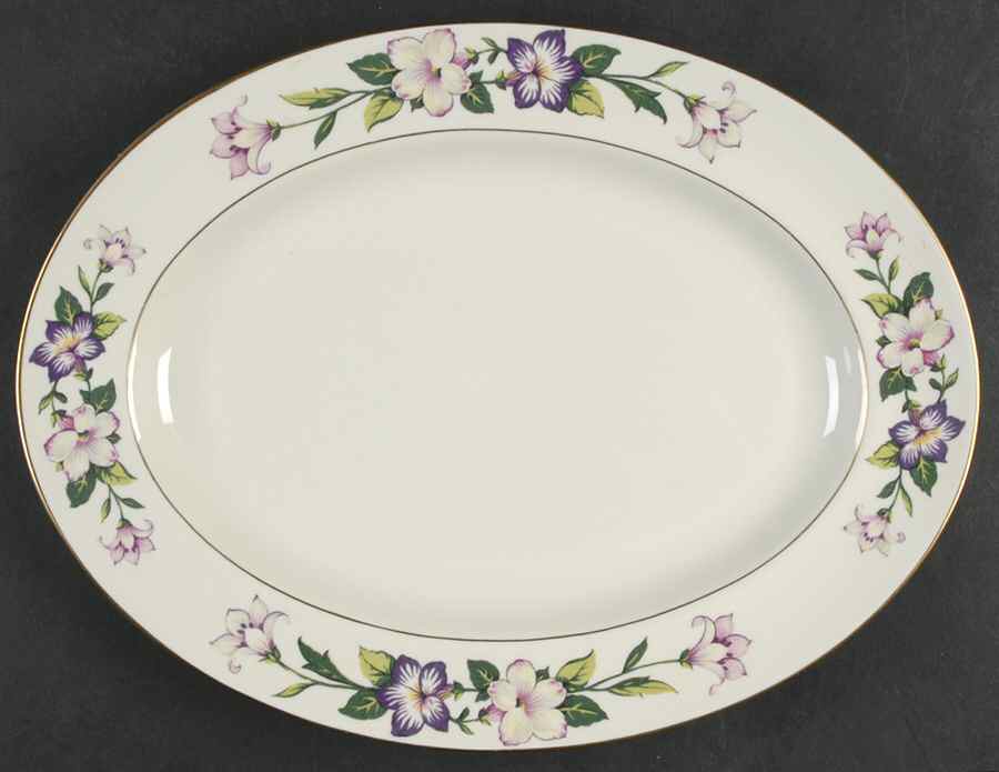 Pamela 12" Oval Serving Platter by Pickard-1