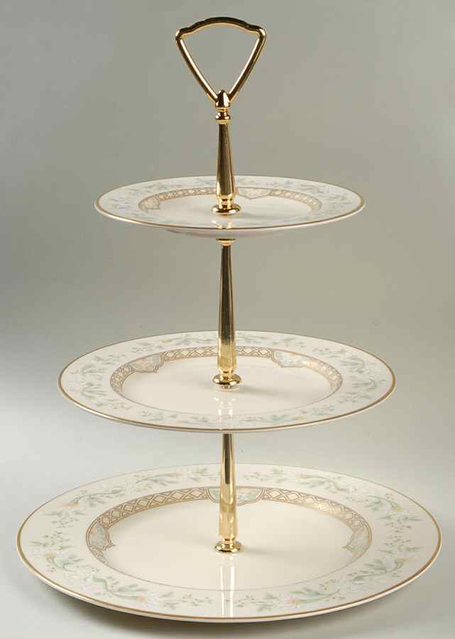 Pavilion 13 7/8"-14 1/4" 3-Tiered Serving Tray(DP,SP,BB) HC by Pickard-1