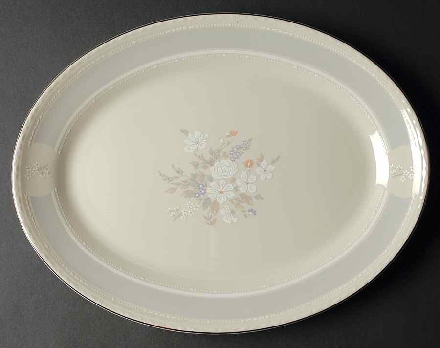 Pearl Bouquet 14" Oval Serving Platter by Pickard-1