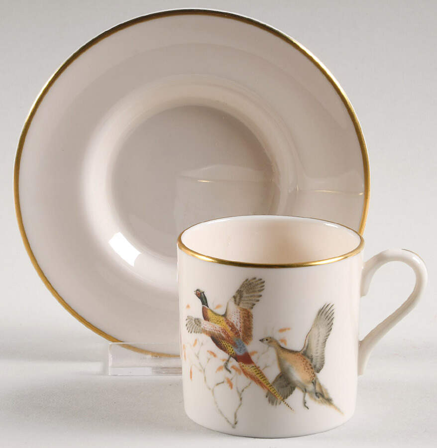 PIC4 Flat Demitasse Cup & Saucer Set by Pickard-1