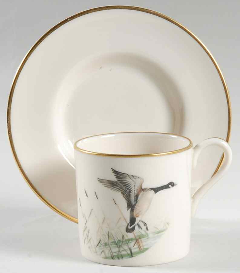 PIC4 Flat Demitasse Cup & Saucer Set by Pickard-1