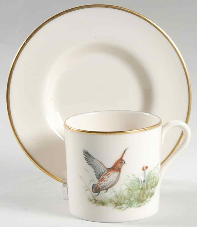 PIC4 Flat Demitasse Cup & Saucer Set by Pickard-1