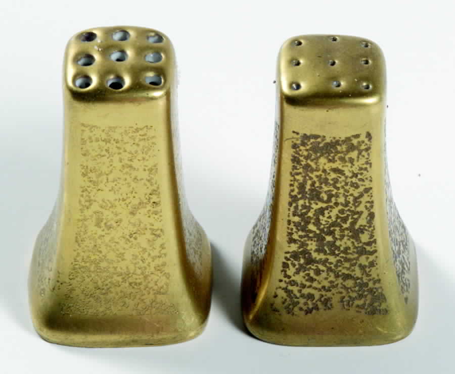 Plain Encrusted Individual Salt & Pepper Set by Pickard-1