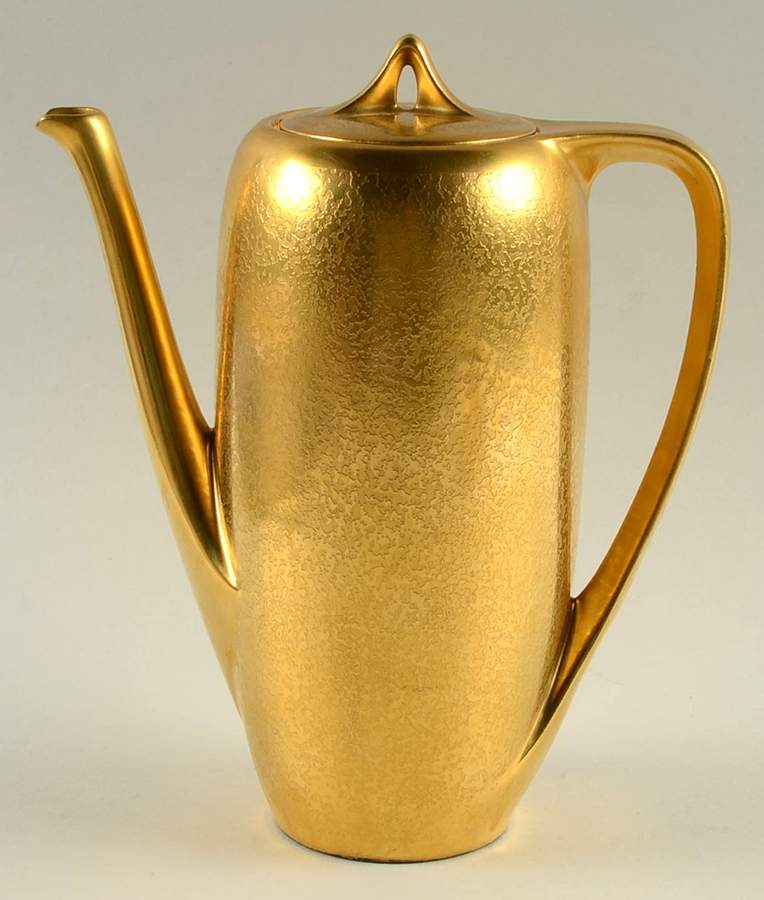 Plain Encrusted Small Coffee Pot & Lid by Pickard-1