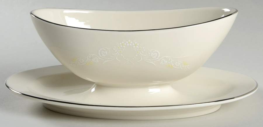 Poetry Gravy Boat with Attached Underplate by Pickard-1