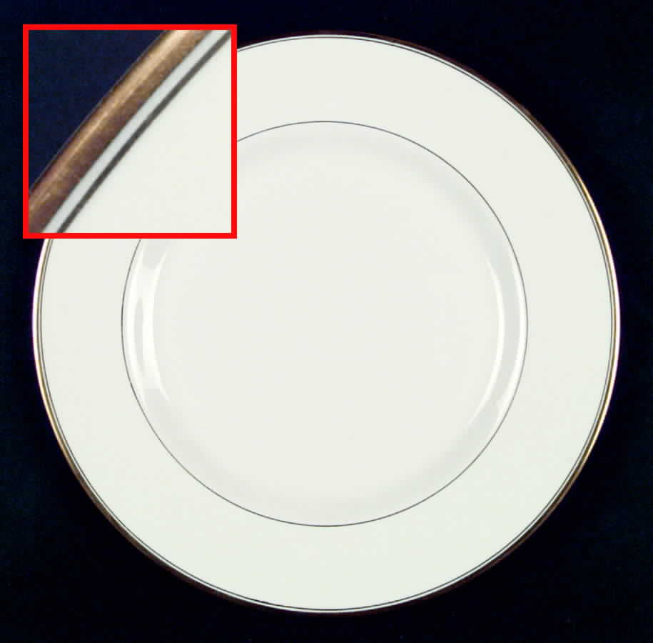 Puritan (Cream, Double Trim) Dinner Plate by Pickard-1