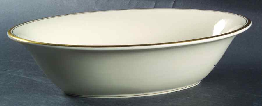 Puritan (Cream, Double Trim) 9" Oval Vegetable Bowl by Pickard-1