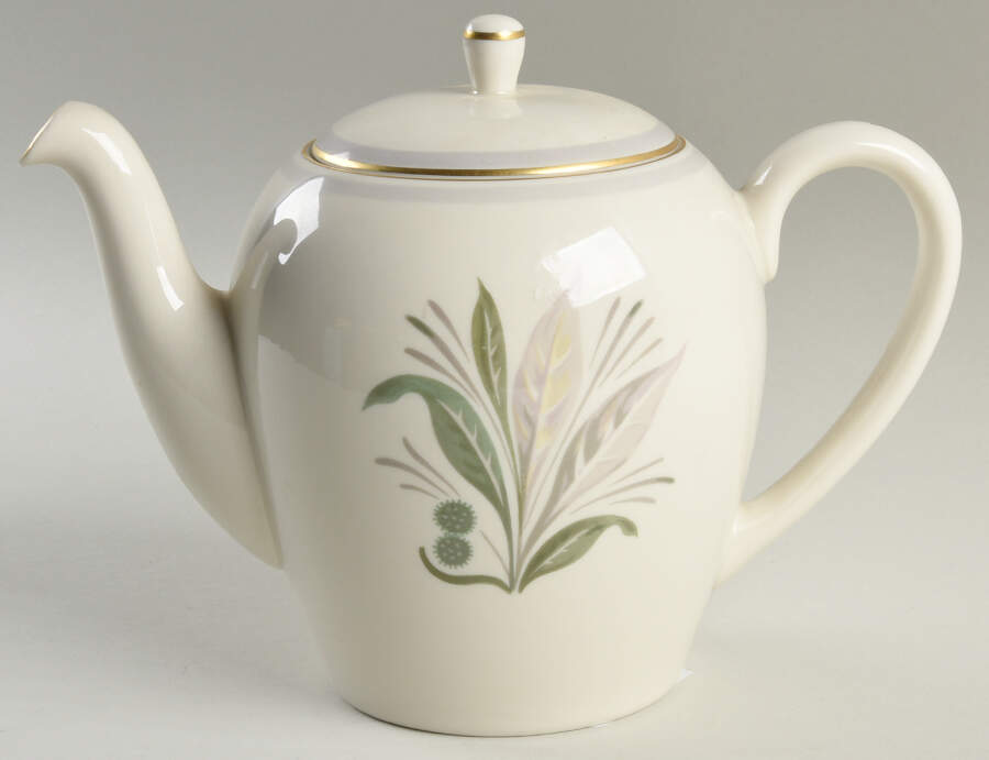 Reverie Gray (Gold Trim) Teapot & Lid by Pickard-1