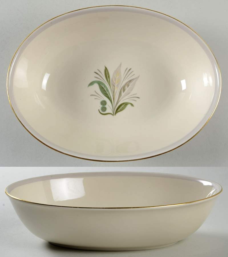 Reverie Gray (Gold Trim) 9" Oval Vegetable Bowl by Pickard-1