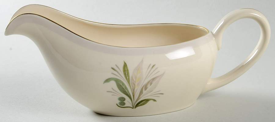Reverie Gray (Gold Trim) Gravy Boat by Pickard-1