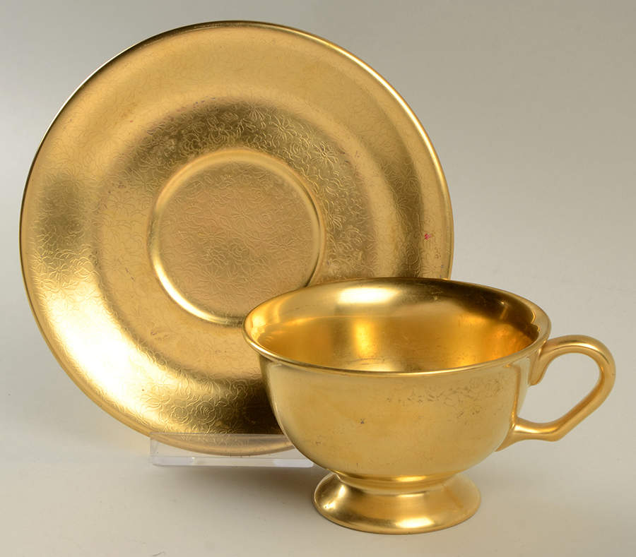 Rose and Daisy Footed Cup & Saucer Set by Pickard-1