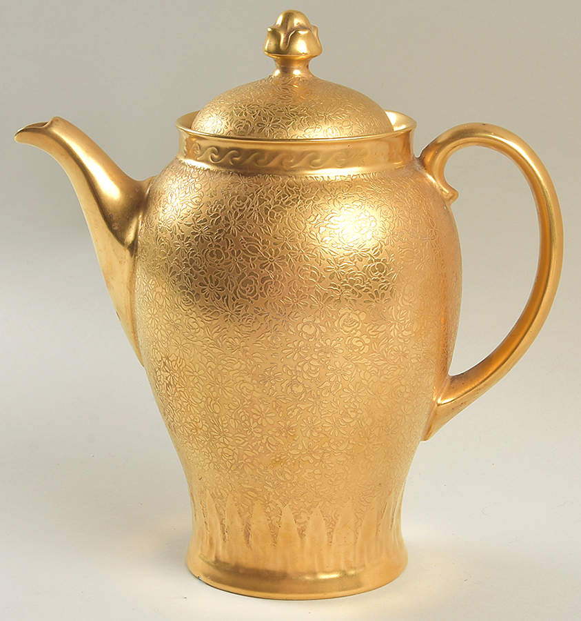 Rose and Daisy Coffee Pot & Lid by Pickard-1