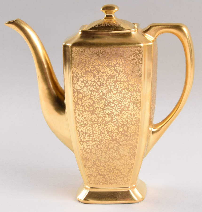 Rose and Daisy Small Coffee Pot & Lid by Pickard-1