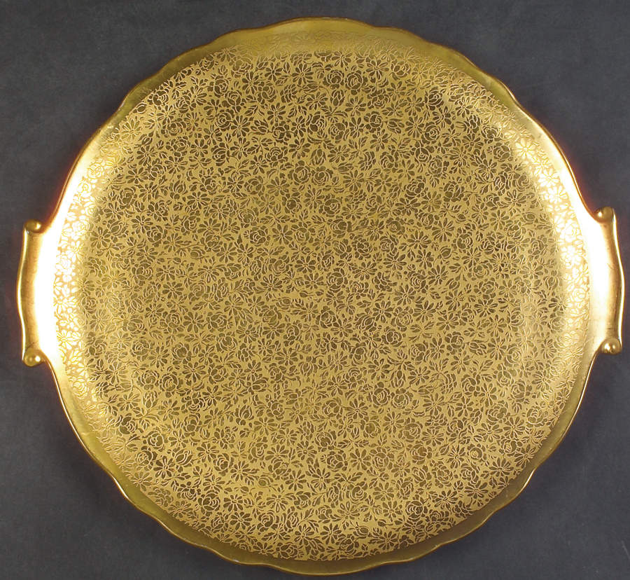 Rose and Daisy Handled Cake Plate by Pickard-1