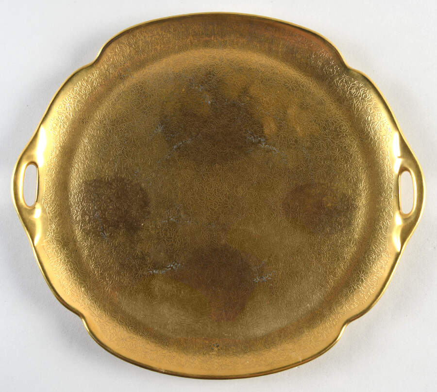 Rose and Daisy Handled Cake Plate by Pickard-1