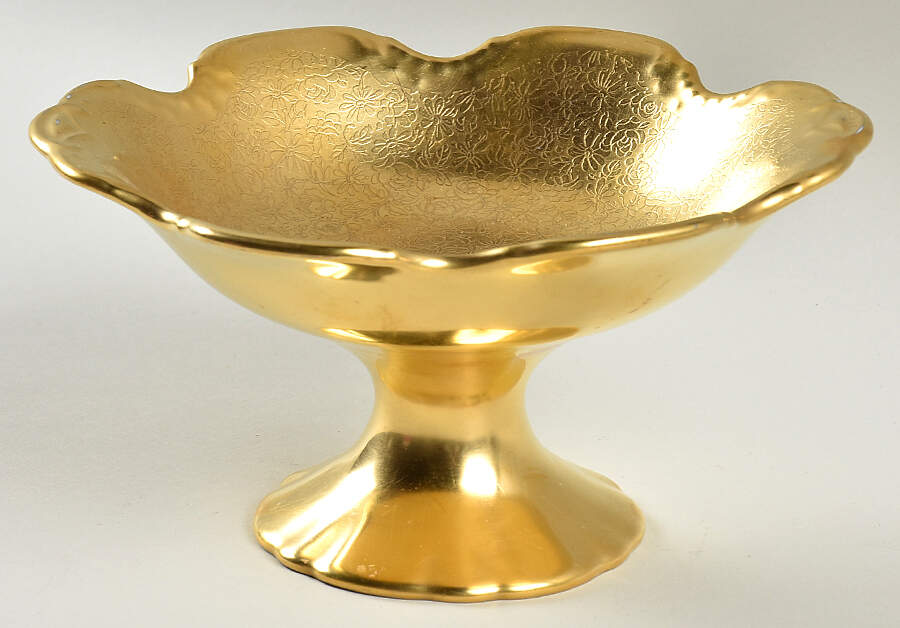 Rose and Daisy Round Compote (Height X Width) by Pickard-1