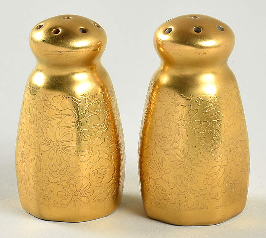 Rose and Daisy Individual Salt & Pepper Set by Pickard-1