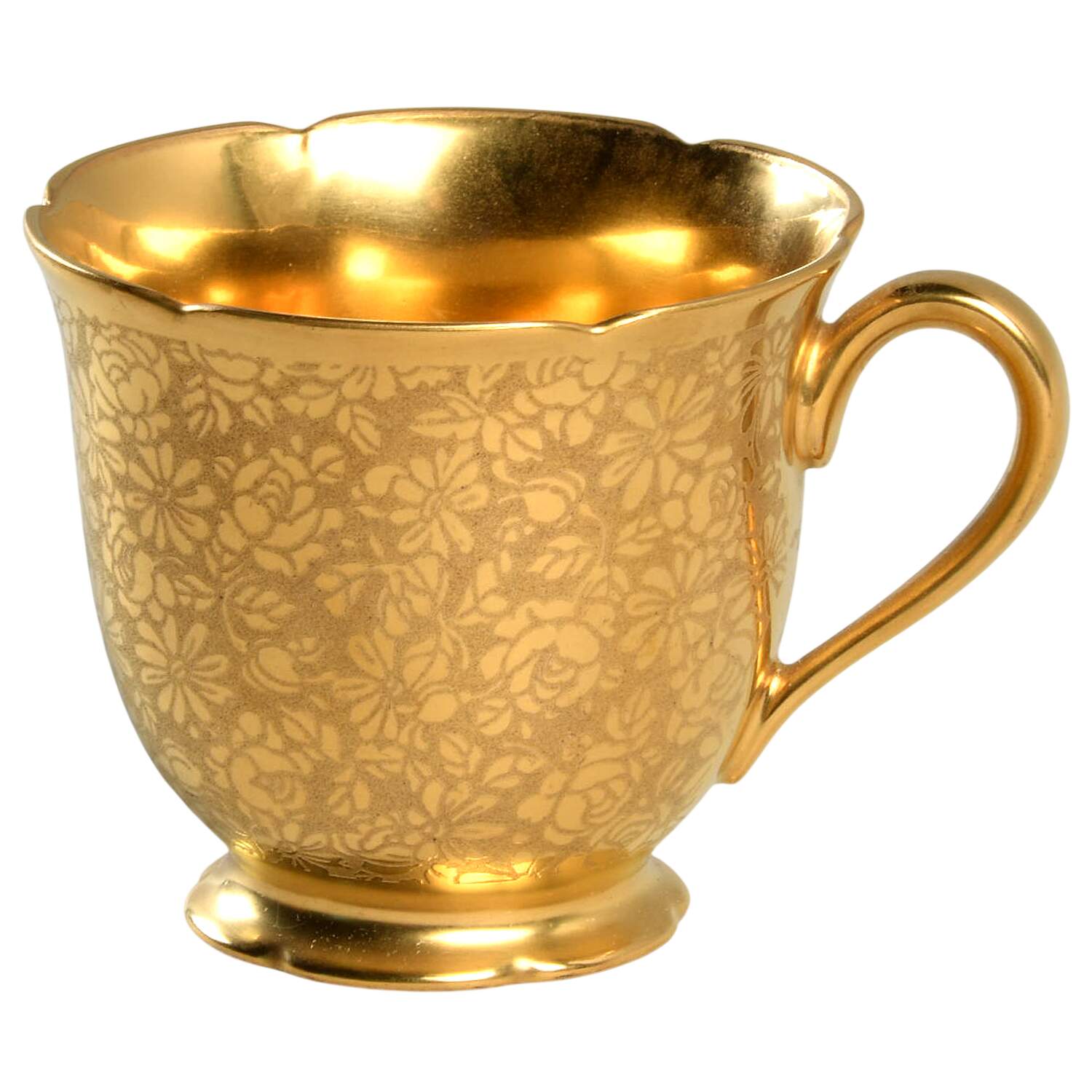Rose and Daisy Footed Demitasse Cup by Pickard-1