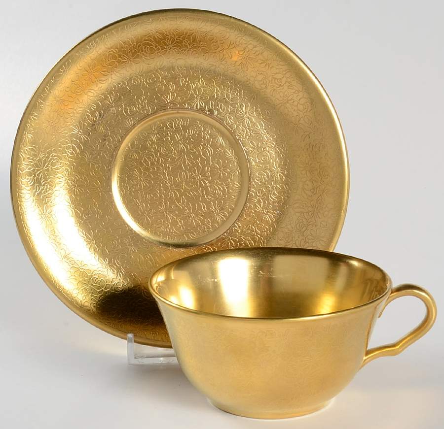 Rose and Daisy Flat Cup & Saucer Set by Pickard-1