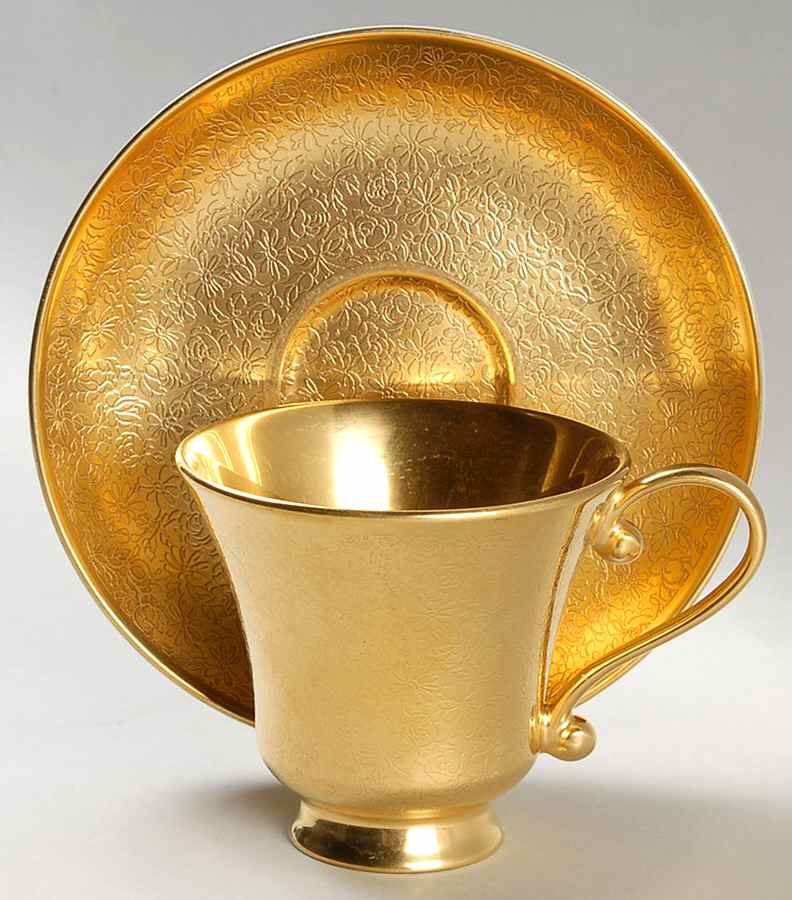 Rose and Daisy Footed Cup & Saucer Set by Pickard-1