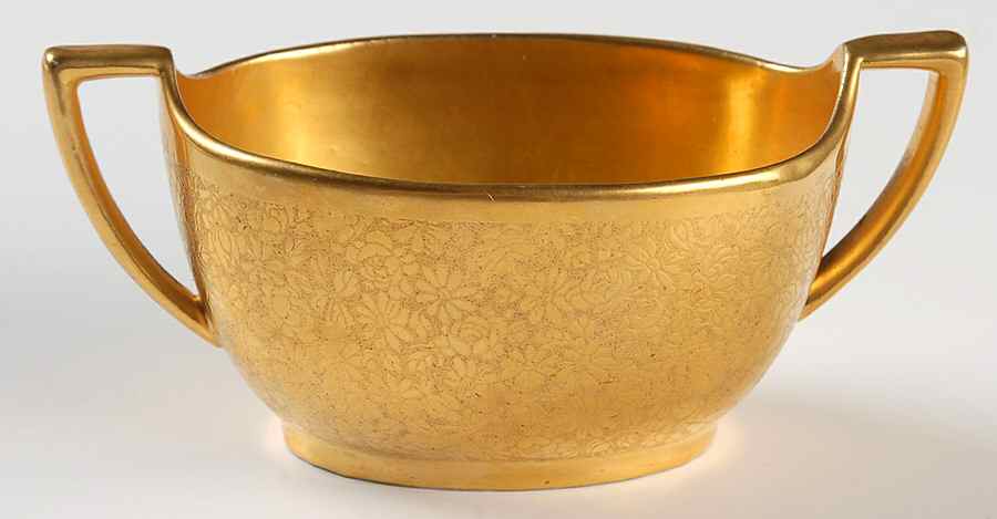 Rose and Daisy Open Sugar Bowl by Pickard-1