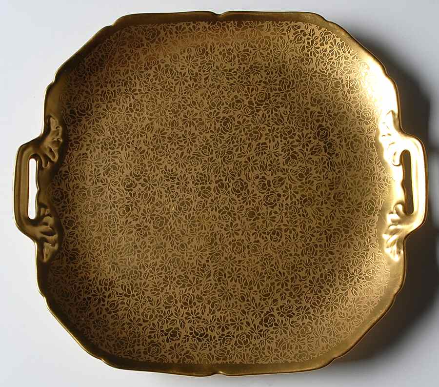 Rose and Daisy Square Handled Cake Plate by Pickard-1