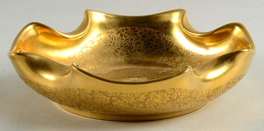 Rose and Daisy Open Candy Dish by Pickard-1