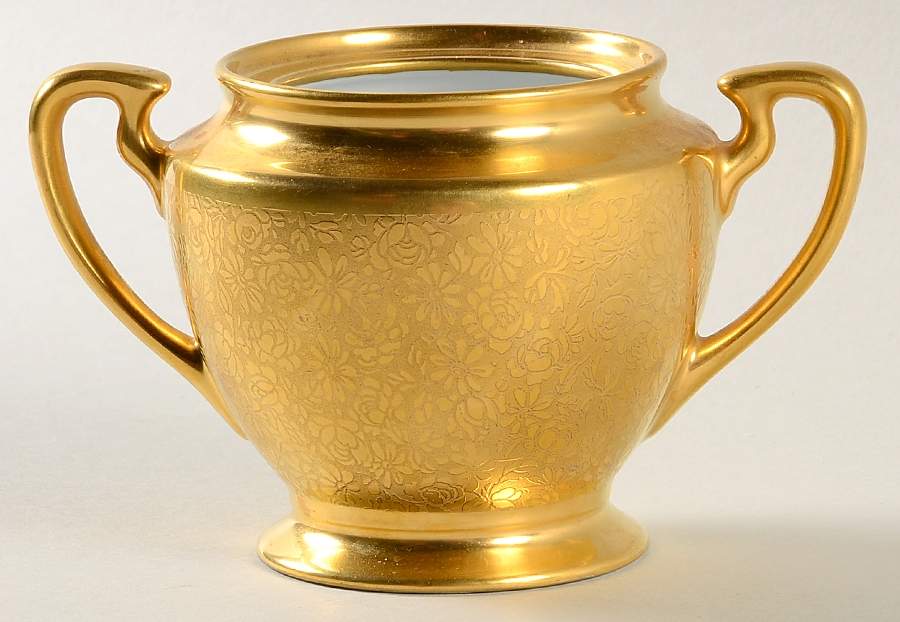 Rose and Daisy Sugar Bowl No Lid by Pickard-1