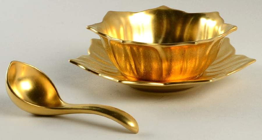 Rose and Daisy Mayonnaise & Ladle w/Underplate by Pickard-1