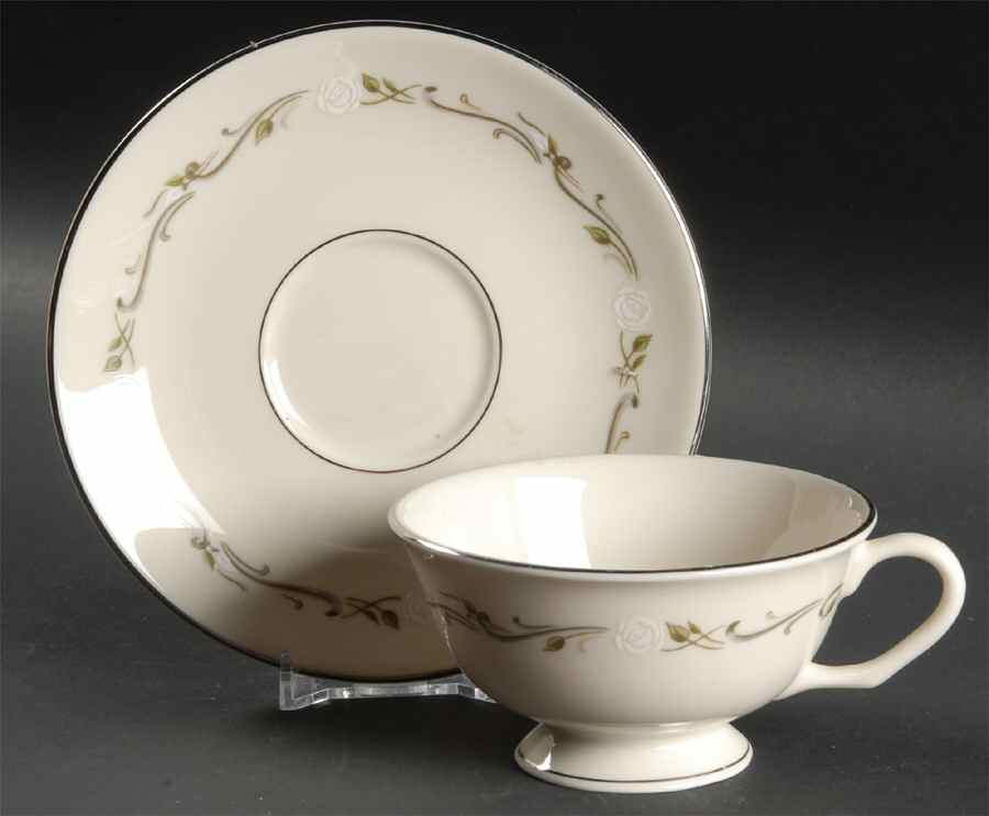 Rosalie Footed Cup & Saucer Set by Pickard-1