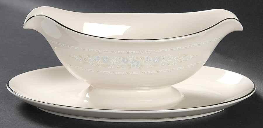 Serenity Gravy Boat with Attached Underplate by Pickard-1