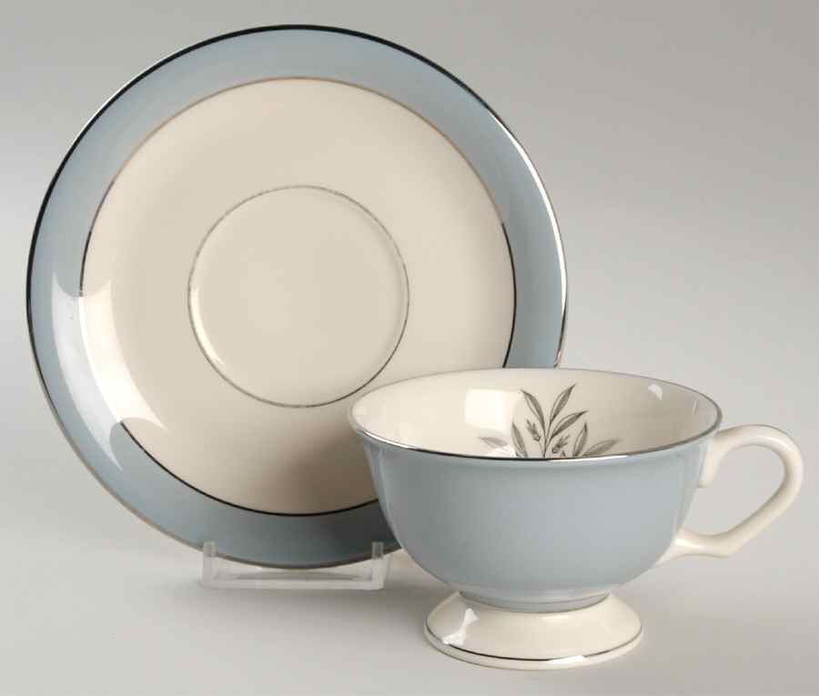 Silver Twilight Footed Cup & Saucer Set by Pickard-1
