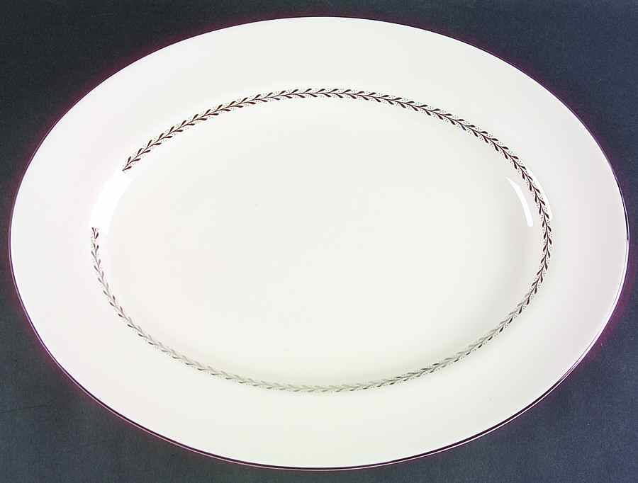 Silver Wreath 15" Oval Serving Platter by Pickard-1