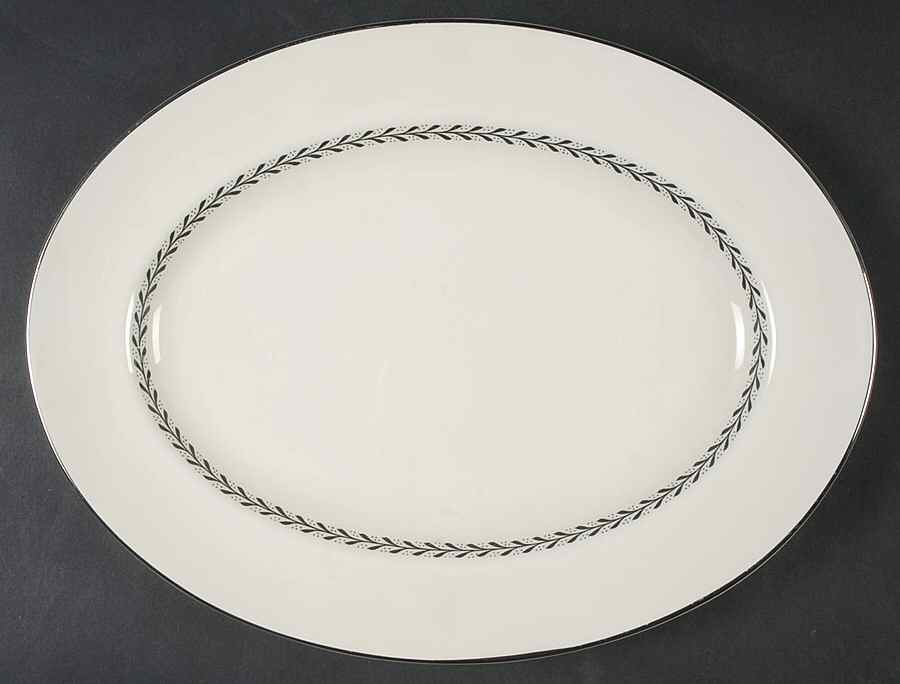 Silver Wreath 12" Oval Serving Platter by Pickard-1